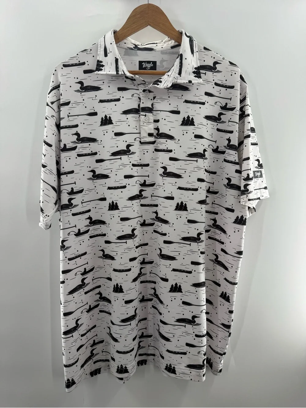 Waggle Loon Lake Men's Golf Performance Wear Polo Shirt Size 2XL - Picture 2 of 9